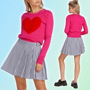 GEORGIA MAY JAGGER X VOLCOM Frochickie A-Line Skirt Sz Medium Midnight Blue